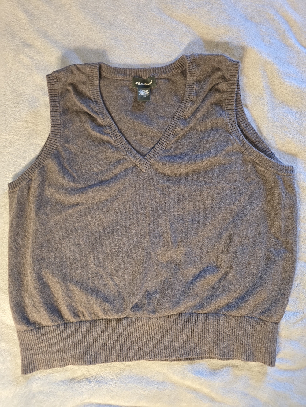 Vintage Eddie Bauer Brown V-Neck Knit Sweater Vest